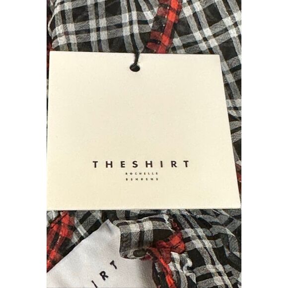 The Shirt by Rochelle Behrens Ruffled Tier Mini Dress in Black/Red NWT Large - Picture 4 of 7